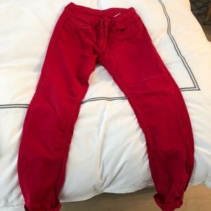 Sandro red boyfriend jeans